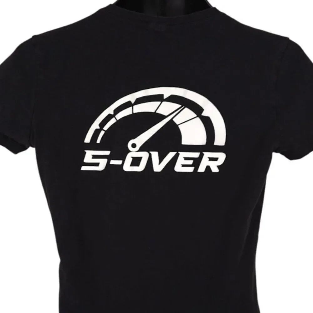 Racing T Shirt Womens Size Small Black S-Over Speedometer